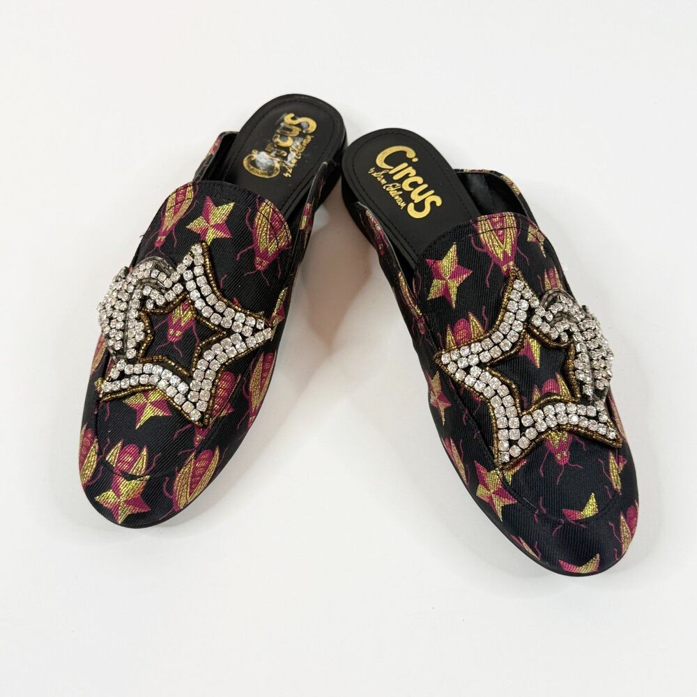 Sam Edelman Circus | Pelham Scarab and Stars Rhinestone Mules Slides | Sz 6.5 - Picture 5 of 7